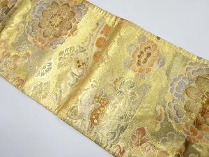 鹿に華紋・枝花模様織り出し　袋帯